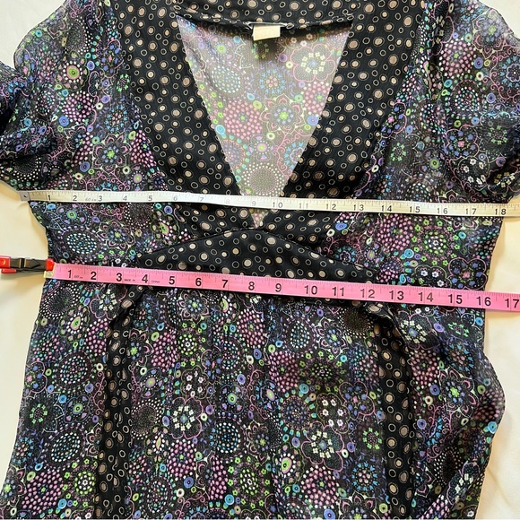 Odille Anthropologie 100% Silk Floral Sheer Size Small Made in USA - Picture 8 of 11